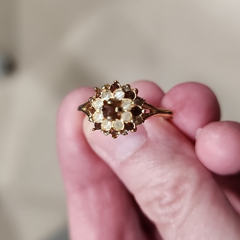 Vintage citrine stone, 18k gold filled ring